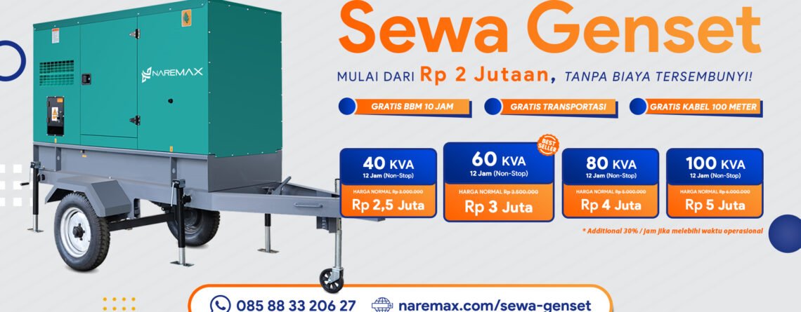Banner Sewa Genset Murah - Sewa Genset Jakarta - Sewa Genset Bekasi Tangerang Depok Bogor Bandung - Vendor Sewa Genset Mobile - Genset Power Bank