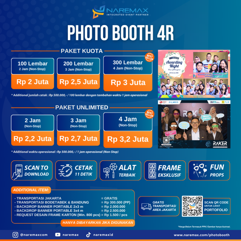 Pricelist Vendor Jasa Photobooth Murah Jakarta Ukuran 4R - Rental Jasa Photobooth Pernikahan 4R Bogor Depok Tangerang Bekasi Bandung Surabaya Bali Terbaik