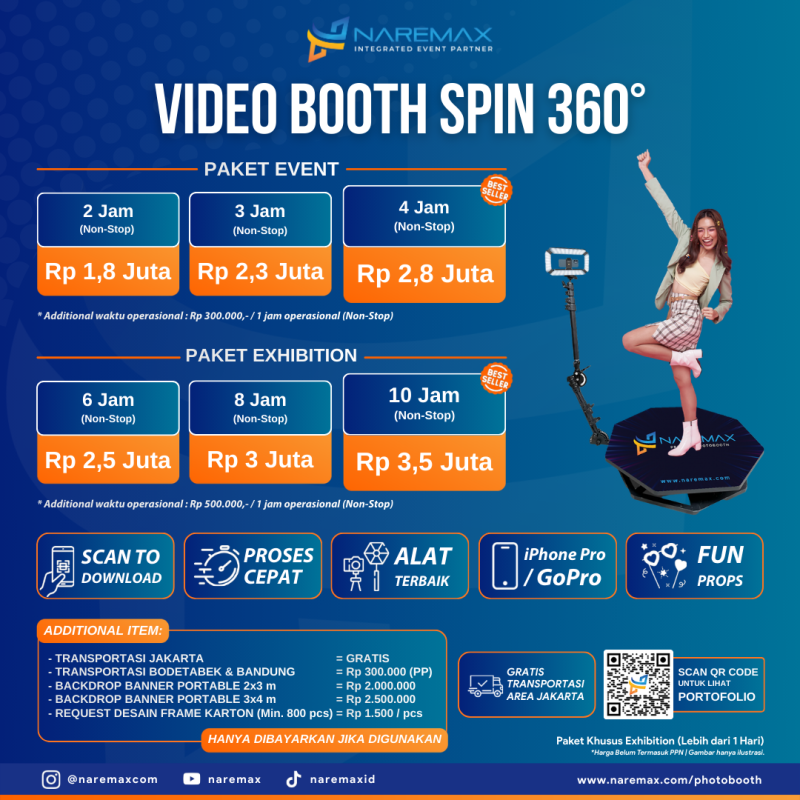 Pricelist Vendor Jasa Video Booth Spin 360 Murah Jakarta - Rental Jasa Photobooth 360 Pernikahan Bogor Depok Tangerang Bekasi Bandung Surabaya Bali Terbaik