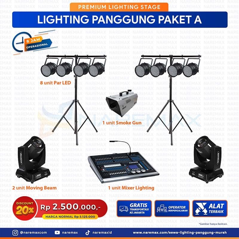 Sewa Lighting Panggung Murah Paket A - Rental Lighting Stage Panggung Murah Di Jakarta Bogor Depok Tangerang Bekasi
