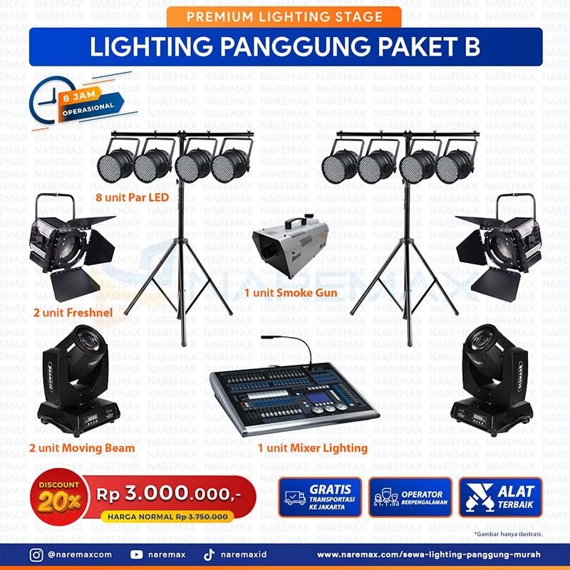 Sewa Lighting Panggung Murah Paket B - Rental Lighting Stage Panggung Murah Di Jakarta Bogor Depok Tangerang Bekasi