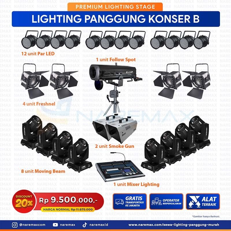 Sewa Lighting Panggung Murah Paket Konser B - Rental Lighting Stage Panggung Murah Di Jakarta Bogor Depok Tangerang Bekasi
